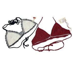 NWT Lot Of 2‎ Raga Boho Crochet/Halter Tops Women’s Size Small